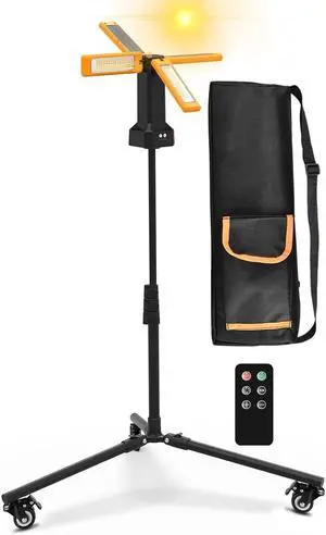 13200mAh Rechargeable Solar Work Light with Folding Stand and Carrying Bag, 8000 Lumen Stepless Dimmable , White/Warm/Nature White/RED(SOS) with Detachable Tripod (Orange(Tripod with Pulley)) 13200mAh Rechargeable Solar Work Light with Folding Stand and Carrying Bag, 8000 Lumen Stepless Dimmable , White/Warm/Nature White/RED(SOS) with Detachable Tripod (Orange(Tripod with Pulley))
