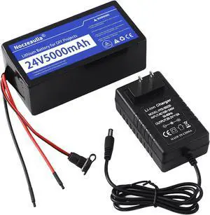 24V 5Ah Lithium Battery for DIY Projects with 29.4V 1A Charger, 1 Pack | 5000mAh Capacity, Rechargeable, 1000+ Cycle Life, 20A BMS Protection, NCM Ternary Lithium, for 24V Devices and Ride on Toys 24V 5Ah Lithium Battery for DIY Projects with 29.4V 1A Charger, 1 Pack | 5000mAh Capacity, Rechargeable, 1000+ Cycle Life, 20A BMS Protection, NCM Ternary Lithium, for 24V Devices and Ride on Toys