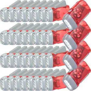 36 Hand Crank Flashlights,Red | Christmas Bulk Items, No Battery Squeeze Flashlights, 3 Powered Charging Emergency Required Torchlight 36 Hand Crank Flashlights,Red | Christmas Bulk Items, No Battery Squeeze Flashlights, 3 Powered Charging Emergency Required Torchlight