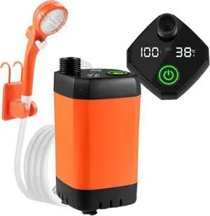 Portable Camping Shower 6000mAh Rechargeable - Outdoor Camp Shower Pump with ligent Digital Display, for Hiking, Travel, Pet Bath, Car Washing - Filtered Shower Head, Multiple Spray Modes Portable Camping Shower 6000mAh Rechargeable - Outdoor Camp Shower Pump with ligent Digital Display, for Hiking, Travel, Pet Bath, Car Washing - Filtered Shower Head, Multiple Spray Modes