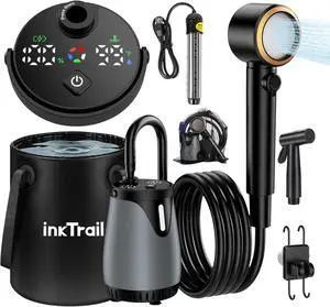 New Gen Portable Camping Shower, Long-Lasting 6000mAh Rechargeable Camp Shower with Shower Head & Sprayer,Upgraded Pressure,5 Spray Modes,IPX8 Waterproof Outdoor Camp Pump for Hiking, Travel, Car, Pet New Gen Portable Camping Shower, Long-Lasting 6000mAh Rechargeable Camp Shower with Shower Head & Sprayer,Upgraded Pressure,5 Spray Modes,IPX8 Waterproof Outdoor Camp Pump for Hiking, Travel, Car, Pet