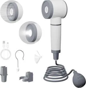Portable Shower for Camping with Light, All-in-One Portable Camping Shower Pump, Temperature Display, 2 Spray Modes Rechargeable Portable Outdoor Shower Head for Beach, Hiking, RV, Pet Wash Portable Shower for Camping with Light, All-in-One Portable Camping Shower Pump, Temperature Display, 2 Spray Modes Rechargeable Portable Outdoor Shower Head for Beach, Hiking, RV, Pet Wash