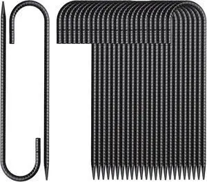 16 Inch Rebar Stakes J Hook 26 Pack Ground Stakes Heavy Duty Tent Stakes with Chisel Point End Chain Link Fence Stakes Galvanized Steel Ground Anchors Metal Spikes Black Coated 16 Inch Rebar Stakes J Hook 26 Pack Ground Stakes Heavy Duty Tent Stakes with Chisel Point End Chain Link Fence Stakes Galvanized Steel Ground Anchors Metal Spikes Black Coated
