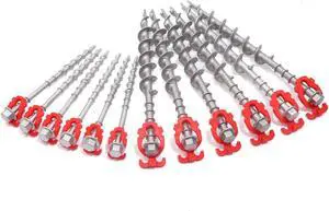 Aluminum Ground Anchors, 12-Pack Heavy-Duty Screw Stakes | Rust-Resistant Construction for Reliable Outdoor Use Aluminum Ground Anchors, 12-Pack Heavy-Duty Screw Stakes | Rust-Resistant Construction for Reliable Outdoor Use