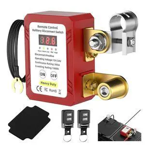 Remote Battery Disconnect Switch 300A 12V-24V Positive Side Kill Switch for Car with Led Voltage Display Anti-Theft Automatic Shut Off Switch for Auto Truck Boat Remote Battery Disconnect Switch 300A 12V-24V Positive Side Kill Switch for Car with Led Voltage Display Anti-Theft Automatic Shut Off Switch for Auto Truck Boat