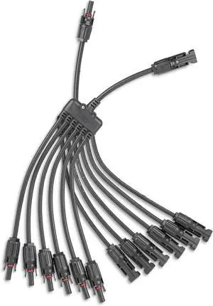 Solar Panel Connector 6 to 1 Solar Y Branch Solar Panel Splitter 6Way Solar Panel Parallel Connectors Solar Adapter Cable Plug for Solar System Panel (6 to 1 1 Pairs) Solar Panel Connector 6 to 1 Solar Y Branch Solar Panel Splitter 6Way Solar Panel Parallel Connectors Solar Adapter Cable Plug for Solar System Panel (6 to 1 1 Pairs)