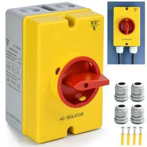 20Amp Disconnect Switch Box Outdoor, AC 690V Isolator Switch, 4 Pole, IP66 Waterproof Isolation PV 3 Phase Disconnect Switch On Off 2 Position No Pipe 20Amp Disconnect Switch Box Outdoor, AC 690V Isolator Switch, 4 Pole, IP66 Waterproof Isolation PV 3 Phase Disconnect Switch On Off 2 Position No Pipe
