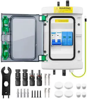 40A DC Solar Disconnect Switch IP65 500V PV Breaker Box with SPD | Flame Retardant Housing, Built-in SPD, Overload Protection, IP65 Waterproof, Plug and Play, Clear Monitor Window 40A DC Solar Disconnect Switch IP65 500V PV Breaker Box with SPD | Flame Retardant Housing, Built-in SPD, Overload Protection, IP65 Waterproof, Plug and Play, Clear Monitor Window