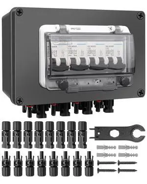 4 String 32A DC Circuit Breaker Box, Solar Panel Disconnect Switch | MC4 Quick Connect Terminals, IP67 Weatherproof Housing, Clear Monitoring Cover, Polarity-Free Operation, PV Safety Protection 4 String 32A DC Circuit Breaker Box, Solar Panel Disconnect Switch | MC4 Quick Connect Terminals, IP67 Weatherproof Housing, Clear Monitoring Cover, Polarity-Free Operation, PV Safety Protection