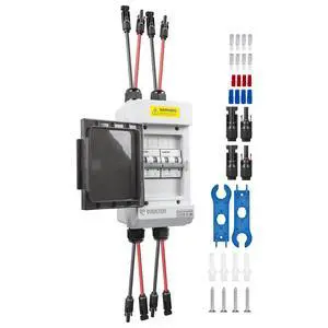 Solar Panels Disconnect Switch 60A 1000VDC PV Shut Off Switch 2 String Circuit Breaker Box IP66 Waterproof UV-Proof Solar Panels Disconnect Switch 60A 1000VDC PV Shut Off Switch 2 String Circuit Breaker Box IP66 Waterproof UV-Proof