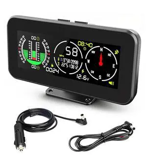 M60 GPS Speedometer for Car, Inclinometer Digital with Compass | Tilt/Pitch Angle Monitor, Altitude, Satellite Time, Coordinates, 40° Safety Alarm, KMH/MPH switch, Rotatable Mount M60 GPS Speedometer for Car, Inclinometer Digital with Compass | Tilt/Pitch Angle Monitor, Altitude, Satellite Time, Coordinates, 40° Safety Alarm, KMH/MPH switch, Rotatable Mount