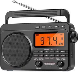 Digital AM FM Shortwave Radio 4000mAh Rechargeable Battery Black | Portable Radio with Best Reception NOAA Weather Alert, Big Speaker,Stereo Earphone,Support Micro SD Card and USB MP3 Player Digital AM FM Shortwave Radio 4000mAh Rechargeable Battery Black | Portable Radio with Best Reception NOAA Weather Alert, Big Speaker,Stereo Earphone,Support Micro SD Card and USB MP3 Player