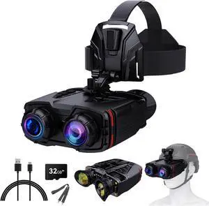 Night Vision Goggles Head Mounted - 4K 48MP Digital Infrared NVG, 16X Zoom Helmet Compatible Binoculars with Compass Altimeter Barometer, Rechargeable for Hunting Camping Adults(Analog (Binocular)) Night Vision Goggles Head Mounted - 4K 48MP Digital Infrared NVG, 16X Zoom Helmet Compatible Binoculars with Compass Altimeter Barometer, Rechargeable for Hunting Camping Adults(Analog (Binocular))