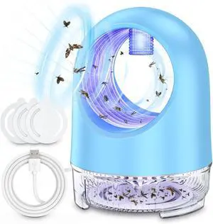 Fan Powered Insect Catcher, Fruit Fly Traps for Indoors | Bug Zapper with Sticky Glue Refills for Gnats, Mosquitoes, Moths & Kitchen Pests Fan Powered Insect Catcher, Fruit Fly Traps for Indoors | Bug Zapper with Sticky Glue Refills for Gnats, Mosquitoes, Moths & Kitchen Pests