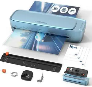 Laminator Machine with Sheets Thermal Cold Lamination Machine 13 Inch | Blue, All-in-One Personal Laminate Kit for Teachers, NTC Control 60s Warm-Up, 11x17 Large Laminating Machine for Home Office Laminator Machine with Sheets Thermal Cold Lamination Machine 13 Inch | Blue, All-in-One Personal Laminate Kit for Teachers, NTC Control 60s Warm-Up, 11x17 Large Laminating Machine for Home Office