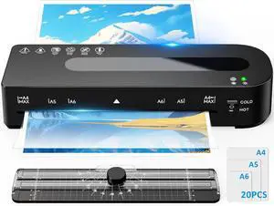9 Inch Laminator Machine Hot & Cold with 20 Laminating Sheets and Trimmer | A4 Laminating Machine for Office, School, Business and Home 9 Inch Laminator Machine Hot & Cold with 20 Laminating Sheets and Trimmer | A4 Laminating Machine for Office, School, Business and Home