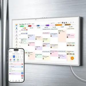 15.6 Inch Smart Touch Screen Digital Calendar, White | Free APP, Magnetic Fridge & Wall Mount, Auto Schedule Sync, Family Chore Planner for Desk Office Home 15.6 Inch Smart Touch Screen Digital Calendar, White | Free APP, Magnetic Fridge & Wall Mount, Auto Schedule Sync, Family Chore Planner for Desk Office Home