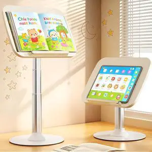 2-in-1 Kids Reading Stand for Books and Tablets, Adjustable Book Holder | Reading Stand for Kid Books,Kid-Friendly Ergonomic Book Holder for Toddlers,Laptop Riser Stand for Homeschool Floor Couch Bed 2-in-1 Kids Reading Stand for Books and Tablets, Adjustable Book Holder | Reading Stand for Kid Books,Kid-Friendly Ergonomic Book Holder for Toddlers,Laptop Riser Stand for Homeschool Floor Couch Bed