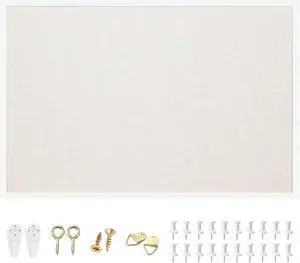 Linen Cork Bulletin Board, 24"x 36", White Frame | Corkboard, Vision Board, Ideal for School, Home and Office Linen Cork Bulletin Board, 24"x 36", White Frame | Corkboard, Vision Board, Ideal for School, Home and Office