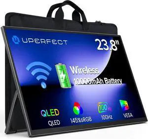 23.8" 1080P 100Hz Wireless Portable Monitor with Battery 10000mAh | 145% sRGB QLED Gaming Monitor with Stand, Bag & VESA, Large Second Screen for Laptop, Computer, Phone, Game Consoles 23.8" 1080P 100Hz Wireless Portable Monitor with Battery 10000mAh | 145% sRGB QLED Gaming Monitor with Stand, Bag & VESA, Large Second Screen for Laptop, Computer, Phone, Game Consoles