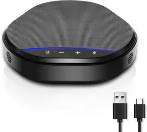 Conference Speakerphone with 360° Voice Pickup, AI Noise Reduction & Echo Cancellation, USB Plug and Play Desktop Microphone Speaker for Zoom, Teams, Home Office & Online Meetings Conference Speakerphone with 360° Voice Pickup, AI Noise Reduction & Echo Cancellation, USB Plug and Play Desktop Microphone Speaker for Zoom, Teams, Home Office & Online Meetings