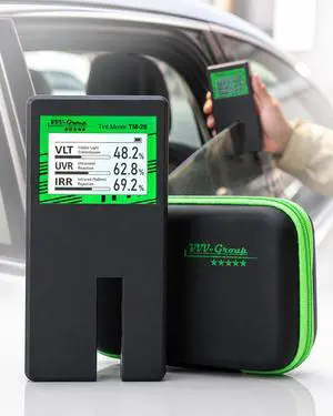 Tint Meter TM-28 Digital Window Tint Tester with 3-in-1 VLT, UVR & IRR Measurement, 15mm (0.56in) Slot, Auto Calibration, Rotatable Backlit Display, Rechargeable Battery Tint Meter TM-28 Digital Window Tint Tester with 3-in-1 VLT, UVR & IRR Measurement, 15mm (0.56in) Slot, Auto Calibration, Rotatable Backlit Display, Rechargeable Battery