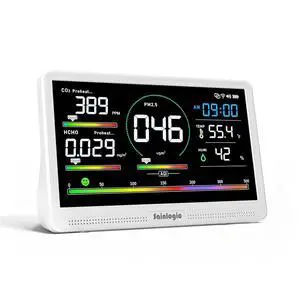 Sainlogic Air Quality Monitor Indoor, 16 in 1 VOC Meter, CO2, HCHO, TVOC, PM2.5, PM1.0, PM10, Humidity, Temperature, 7.2" Large Display 3-Color AQI Alerts Air Quality Tester for Home Air Monitor Sainlogic Air Quality Monitor Indoor, 16 in 1 VOC Meter, CO2, HCHO, TVOC, PM2.5, PM1.0, PM10, Humidity, Temperature, 7.2" Large Display 3-Color AQI Alerts Air Quality Tester for Home Air Monitor