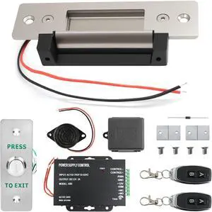2026 Upgraded Access Control Electric Strike Door Lock Kit | Fit Cylindrical Mechanical locksets Wireless Door Buzzer Entry System ,with Remote Control, Button, Buzzer, Power Adapter 2026 Upgraded Access Control Electric Strike Door Lock Kit | Fit Cylindrical Mechanical locksets Wireless Door Buzzer Entry System ,with Remote Control, Button, Buzzer, Power Adapter