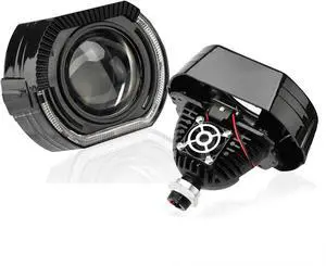 3.0 inch Bi Projector Lens with White Yellow Angel Eyes Black Shrouds,DRL Turn Signal Light Car Headlight Retrofit kit for H1 H4 H7 Car Motorcycle 3.0 inch Bi Projector Lens with White Yellow Angel Eyes Black Shrouds,DRL Turn Signal Light Car Headlight Retrofit kit for H1 H4 H7 Car Motorcycle