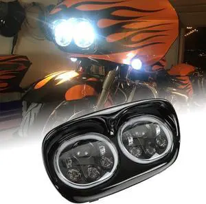 Compatible with H_arley Motorcycles 5-3/4" DRL Black Motorcycle Projector DRL Head light Compatible with Road Glide 2004~2013 Compatible with H_arley Motorcycles 5-3/4" DRL Black Motorcycle Projector DRL Head light Compatible with Road Glide 2004~2013