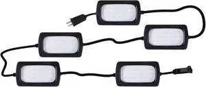 50FT Led Work Light 85W 8000LM Waterproof Construction String Lights Linkable Temporary Work Lighting Outdoor Indoor Worklight (5 Light Heads) 50FT Led Work Light 85W 8000LM Waterproof Construction String Lights Linkable Temporary Work Lighting Outdoor Indoor Worklight (5 Light Heads)