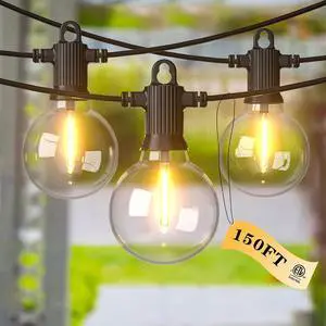 String Lights for Outside,150FT LED Outdoor String Lights Waterproof Patio Lights with 72+3 Shatterproof Edison Globe Bulbs, Connectable Hanging Lights for Balcony Bistro Backyard Porch String Lights for Outside,150FT LED Outdoor String Lights Waterproof Patio Lights with 72+3 Shatterproof Edison Globe Bulbs, Connectable Hanging Lights for Balcony Bistro Backyard Porch