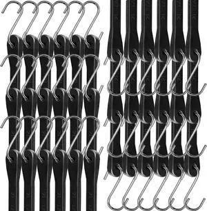 Bungee Cords with Hooks 21" 50 Pack, Heavy Duty Rubber Tarp Straps S Hooks | Securing Cargo, Tarps in Extreme Weather, Max Stretch 1.5X & Max Load Capacity 185 LBS Bungee Cords with Hooks 21" 50 Pack, Heavy Duty Rubber Tarp Straps S Hooks | Securing Cargo, Tarps in Extreme Weather, Max Stretch 1.5X & Max Load Capacity 185 LBS