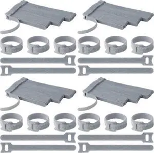 60pcs Fastening Microfiber Cloth Cable Ties Wire Management (6/7/8 Inch, Grey) (Pack of 4) 60pcs Fastening Microfiber Cloth Cable Ties Wire Management (6/7/8 Inch, Grey) (Pack of 4)