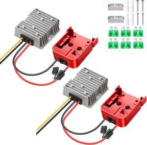 2 Packs 18V to 12V Step Down Converter for Milwaukee M18 Battery, 240W DC 12V Voltage Regulator for Power Wheel Adapter, Ride On Toy Car, DIY Project, Conversion with Switch&Over-Discharge Protection 2 Packs 18V to 12V Step Down Converter for Milwaukee M18 Battery, 240W DC 12V Voltage Regulator for Power Wheel Adapter, Ride On Toy Car, DIY Project, Conversion with Switch&Over-Discharge Protection