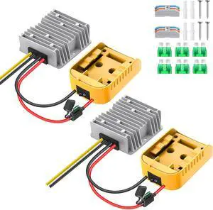 2 Packs 20V to 12V Step Down Converter for Dewalt 20V Battery, 240W DC Power Converter with Switch for Power Wheel Battery Adapter, DIY RC Toy Cars, Voltage Regulator with Over-Discharge Protection 2 Packs 20V to 12V Step Down Converter for Dewalt 20V Battery, 240W DC Power Converter with Switch for Power Wheel Battery Adapter, DIY RC Toy Cars, Voltage Regulator with Over-Discharge Protection