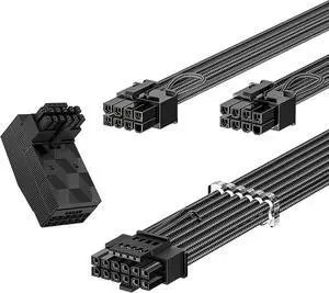 PCIe 5.0 Power Cable 70cm 2x8pin (6+2) with 90 Degree Adapter Type A - 12VHPWR Connector for RTX 4070 4080 4090 to PCI-e GPU Sleeved Cord for Seasonic Modular Power Supply PCIe 5.0 Power Cable 70cm 2x8pin (6+2) with 90 Degree Adapter Type A - 12VHPWR Connector for RTX 4070 4080 4090 to PCI-e GPU Sleeved Cord for Seasonic Modular Power Supply