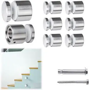 8Pack 1 7/8"(48mm) Brushed Glass Railing Standoff Screw Pin GA06 SL4 | Fits 5/16"-15/32"(8-12mm) Thick Glass Pannel, Side Mount Glass Railing System, Heavy Duty, T304 Stainless Steel Material 8Pack 1 7/8"(48mm) Brushed Glass Railing Standoff Screw Pin GA06 SL4 | Fits 5/16"-15/32"(8-12mm) Thick Glass Pannel, Side Mount Glass Railing System, Heavy Duty, T304 Stainless Steel Material