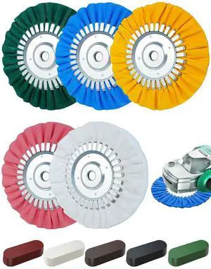 10PCS 8" Airway Buffing Wheel Kit, 16-Ply Aluminum Wheel Polish Kit in 5/8 inch Arbor, Polishing Compound and Aluminum Metal Polishing Wheel Kit for Angle Grinder, Metal Buffing Wheel Kit 10PCS 8" Airway Buffing Wheel Kit, 16-Ply Aluminum Wheel Polish Kit in 5/8 inch Arbor, Polishing Compound and Aluminum Metal Polishing Wheel Kit for Angle Grinder, Metal Buffing Wheel Kit