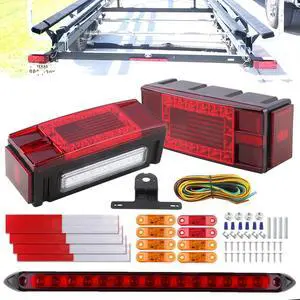 Submersible LED Trailer Tail Light Kit 12V w/25FT Wiring Harnness | Rectangular Led Boat Trailer Brake Stop Turn Tail License Plate Lights w/Mini Markers/Tail Strip Bar for Camper Truck RV Boat Submersible LED Trailer Tail Light Kit 12V w/25FT Wiring Harnness | Rectangular Led Boat Trailer Brake Stop Turn Tail License Plate Lights w/Mini Markers/Tail Strip Bar for Camper Truck RV Boat