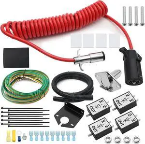 Towed Vehicle Wiring Kit, 6 to 7 Way Power Cord Diodes Ring Terminal Ties Wire Connectors, Replacement for Roadmaster 15267 Jeep Ford Chevrolet GMC Dodge Toyota Towed Vehicle Wiring Kit, 6 to 7 Way Power Cord Diodes Ring Terminal Ties Wire Connectors, Replacement for Roadmaster 15267 Jeep Ford Chevrolet GMC Dodge Toyota
