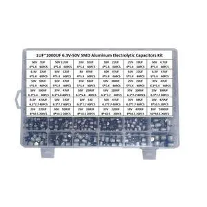 1500Pcs Lot 1UF-1000UF 6.3V-50V 36 Value SMD Aluminum Electrolytic Capacitors Assortment Kit with Box 1500Pcs Lot 1UF-1000UF 6.3V-50V 36 Value SMD Aluminum Electrolytic Capacitors Assortment Kit with Box