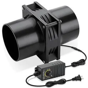 120mm x 38mm 12v Exhaust Fan with Fume Extractor, Speed Control | 4 Inch Duct Vent Fan with AC Plug, Dual Ball Bearing, for Soldering Laser Enclosure Smoker Attic Garage Ventilation 120mm x 38mm 12v Exhaust Fan with Fume Extractor, Speed Control | 4 Inch Duct Vent Fan with AC Plug, Dual Ball Bearing, for Soldering Laser Enclosure Smoker Attic Garage Ventilation