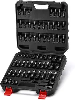 Master Torx Bit Socket and External Torx Socket Set, 1/4" 3/8" 1/2" Drive, 67PCS, T6-T70, TT6-TT70, TP8-TP60, E4-E24, Includes Socket Adapters, Drill Adapters, CR-V Steel Master Torx Bit Socket and External Torx Socket Set, 1/4" 3/8" 1/2" Drive, 67PCS, T6-T70, TT6-TT70, TP8-TP60, E4-E24, Includes Socket Adapters, Drill Adapters, CR-V Steel