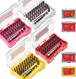 Geinxurn 128Pieces Impact Screwdriver Bits Set, S2 Steel Magnetic Phillips/Slotted/Square/Security Torx/HEX Muliti Insert Bits Tips Set with Impact Bit Holder and 1/4Socket Adapter(Storage Box Case) Geinxurn 128Pieces Impact Screwdriver Bits Set, S2 Steel Magnetic Phillips/Slotted/Square/Security Torx/HEX Muliti Insert Bits Tips Set with Impact Bit Holder and 1/4Socket Adapter(Storage Box Case)