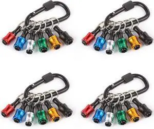 katerk 6pcs 1/4 inch Hex Shank Aluminum Alloy Screwdriver Bits Holder 4 Sets, Light-weight Quick-change Extension Bar Keychain Drill Screw Adapter Change Portable (With Black Carabiner) katerk 6pcs 1/4 inch Hex Shank Aluminum Alloy Screwdriver Bits Holder 4 Sets, Light-weight Quick-change Extension Bar Keychain Drill Screw Adapter Change Portable (With Black Carabiner)
