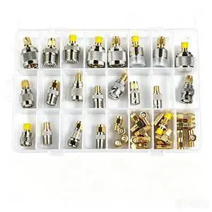 38 Types/Set SMA BNC UHF to SMA MCX MMCX BNC TNC UHF SO239 PL259 N F Type SMB RF Coaxial Coax Adapter Connector Combination 38 Types/Set SMA BNC UHF to SMA MCX MMCX BNC TNC UHF SO239 PL259 N F Type SMB RF Coaxial Coax Adapter Connector Combination