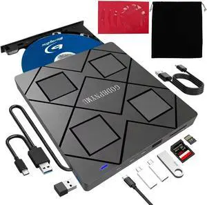 8-in-1 External Blu-ray Drive, USB-C Hub & Card Reader for Laptop | Win11/10/8/7/Mac OS.compatible · 2 USB + USB-C ports,TF/SD Card Reader, · 1+4 storage bags included 8-in-1 External Blu-ray Drive, USB-C Hub & Card Reader for Laptop | Win11/10/8/7/Mac OS.compatible · 2 USB + USB-C ports,TF/SD Card Reader, · 1+4 storage bags included