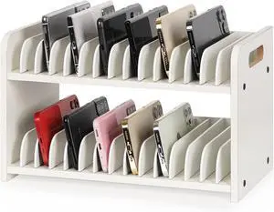30-Grid Wooden Cell Phone Holder stand with 1-30 Number Stickers, White | Cell Phone Storage, Adjustable Multiple Rack Caddy Organizer Box for Classroom Office Desktop 30-Grid Wooden Cell Phone Holder stand with 1-30 Number Stickers, White | Cell Phone Storage, Adjustable Multiple Rack Caddy Organizer Box for Classroom Office Desktop