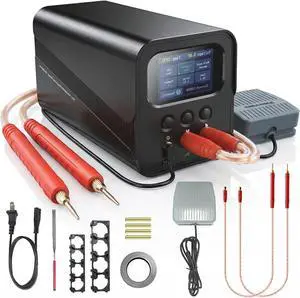10.5 kW Capacitor Spot Welder for Battery Packs, 100-240V | Automatic and foot-pedal modes for compatible 18650, 21700 and LiFePO4 cells, includes nickel strip welding accessories 10.5 kW Capacitor Spot Welder for Battery Packs, 100-240V | Automatic and foot-pedal modes for compatible 18650, 21700 and LiFePO4 cells, includes nickel strip welding accessories